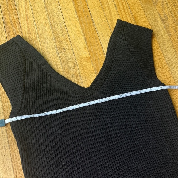 Mara Hoffman Ribbed Black Celine V-Neck Top - Picture 6 of 6